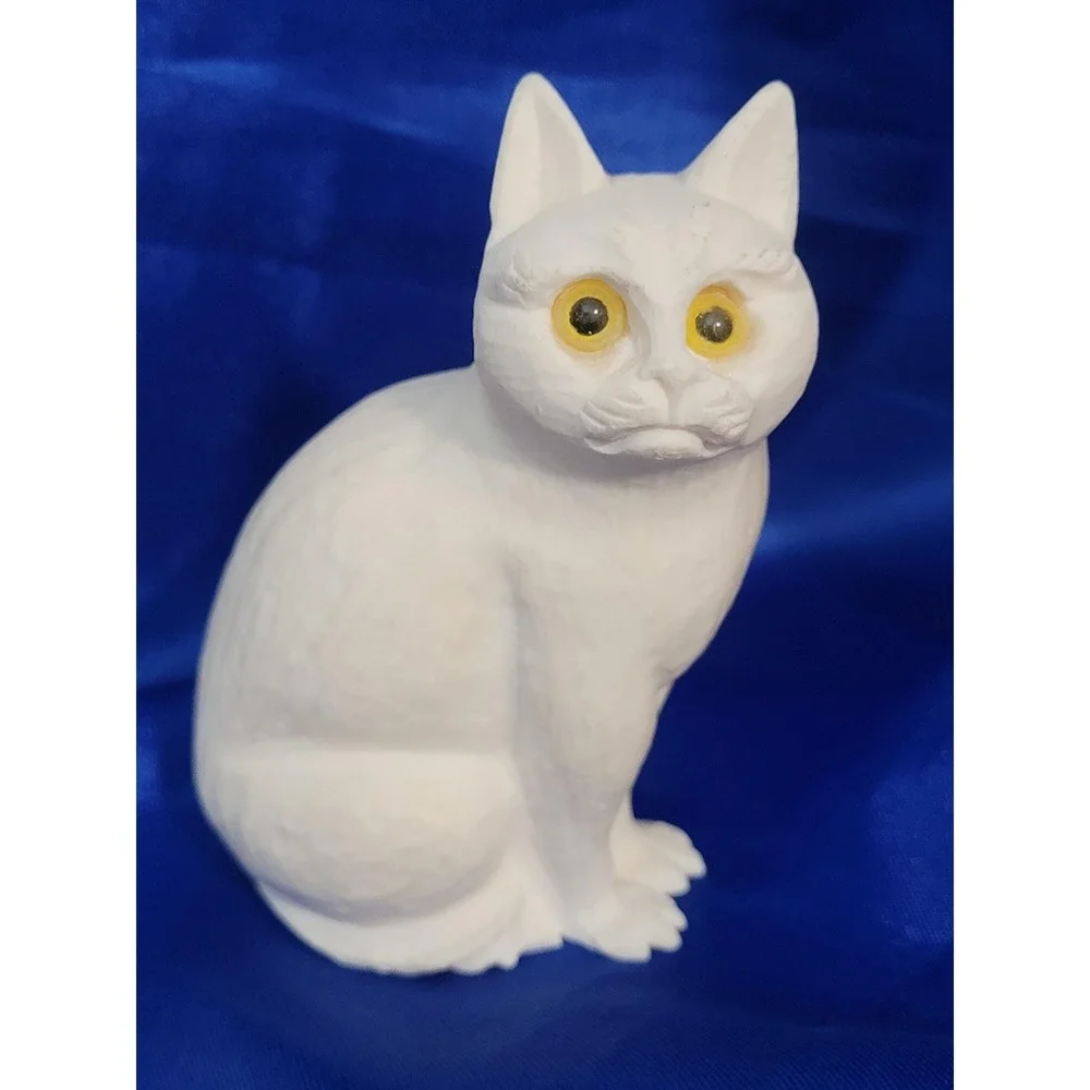 Midcentury Modern Bessi Stonelite Persian Cat Angora Italy Original Paper Label